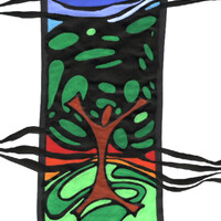 Arbre 2. Peinture acrylique et encre de chine sur papier. 21 x 29.7 cm. 
2000 – Dominique Vial