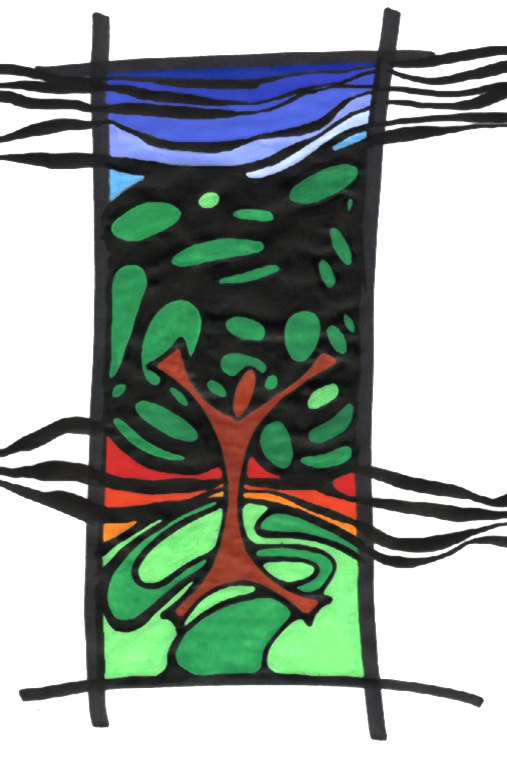 Arbre 2. Peinture acrylique et encre de chine sur papier. 21 x 29.7 cm. 
2000 – Dominique Vial