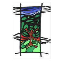 Arbre 2. Peinture acrylique et encre de chine sur papier. 21 x 29.7 cm. 
2000 – Dominique Vial