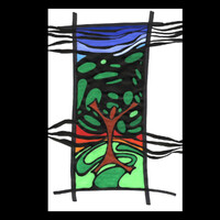 Arbre 2. Peinture acrylique et encre de chine sur papier. 21 x 29.7 cm. 
2000 – Dominique Vial