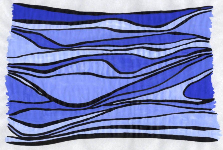 Ciel bleus. Peinture acrylique et encre de chine sur papier. 29.7 x 21 cm. 
2000 – Dominique Vial