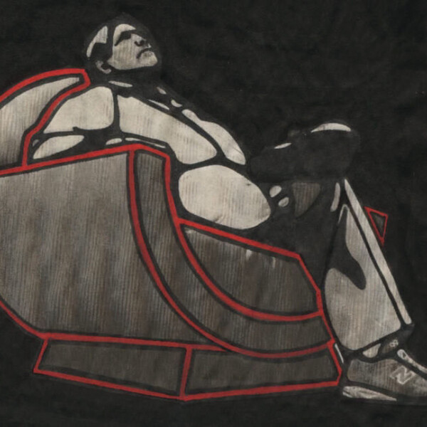 

Coppola
 
 &ndash; Encre de chine et encre &agrave; alcool sur papier journal &ndash;  &ndash; 2000