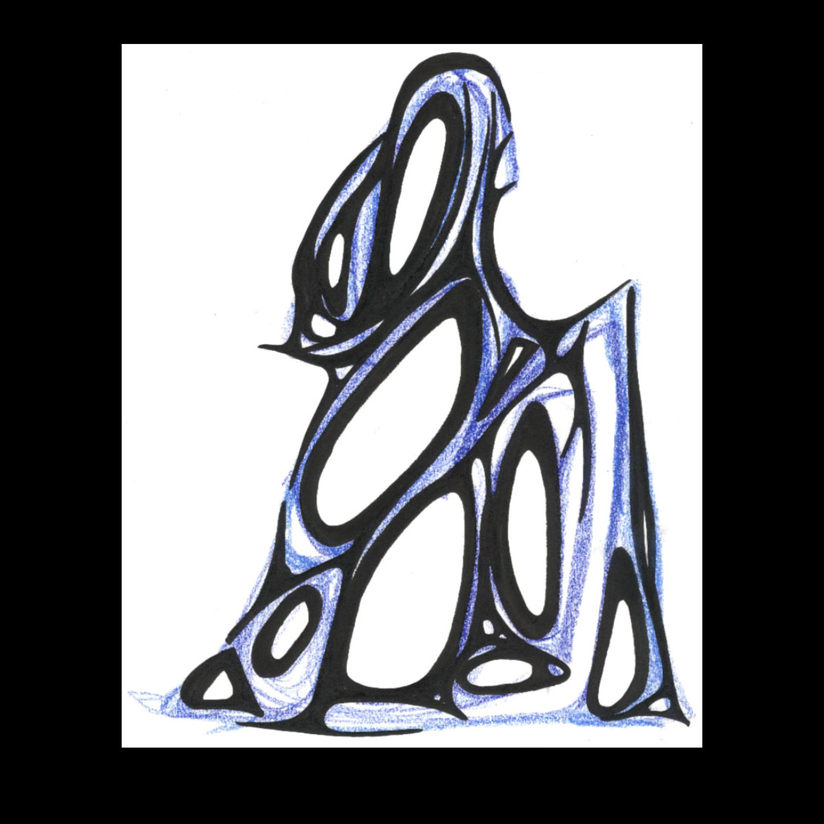 sans titre 
 2001-06. Encre de chine et crayon sur papier. . 
2001 – Dominique Vial