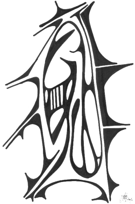 sans titre 
 2002-01. Encre de chine sur papier. 29.7 x 21 cm. 
2002 – Dominique Vial