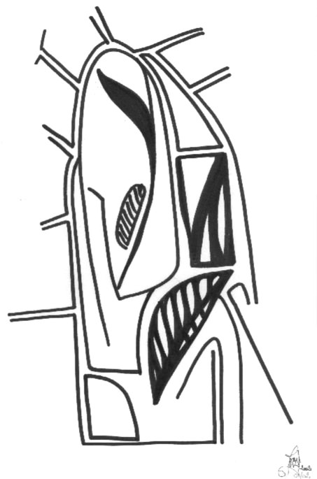 sans titre 
 2002-02. Encre de chine sur papier. . 
2002 – Dominique Vial