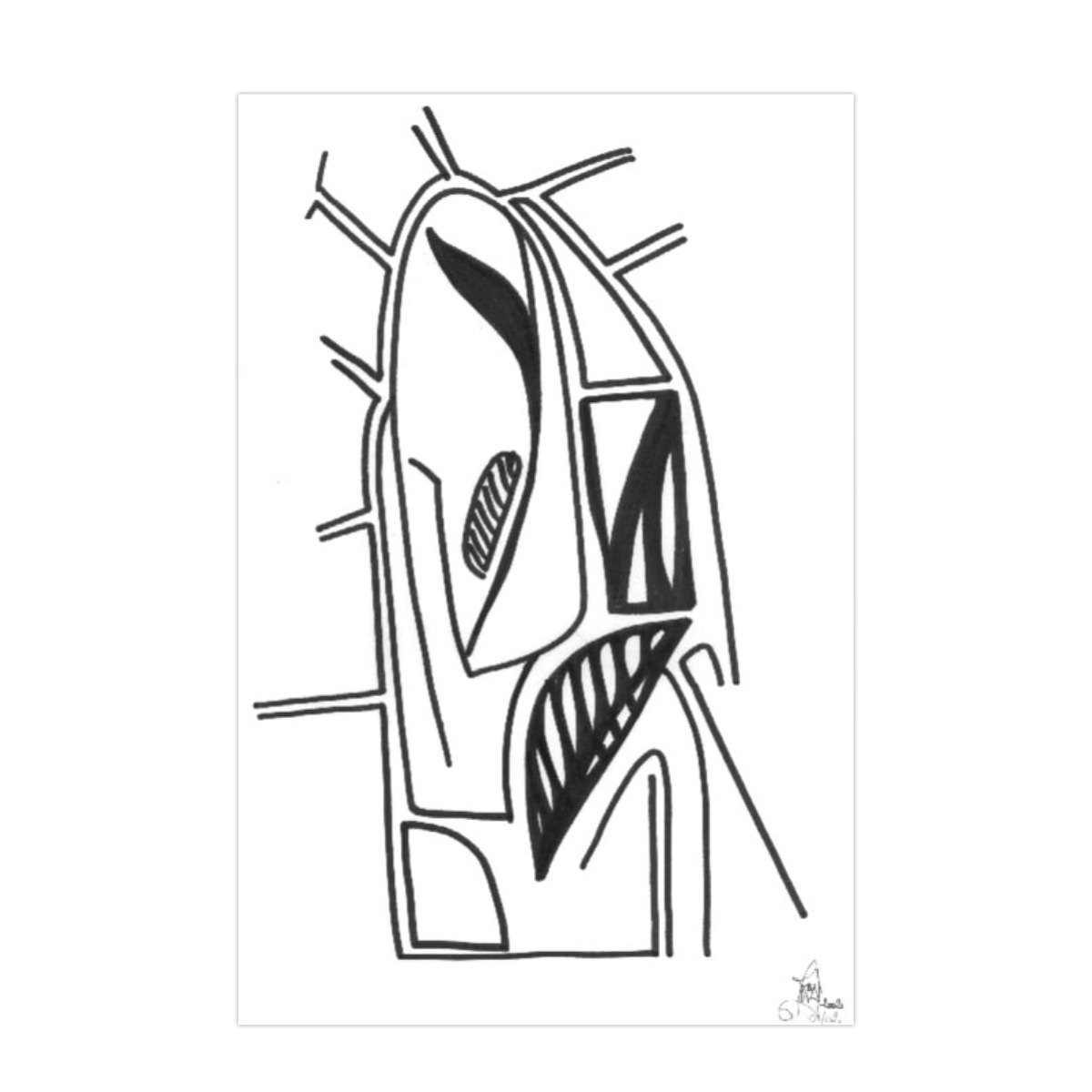 sans titre 
 2002-02. Encre de chine sur papier. . 
2002 – Dominique Vial