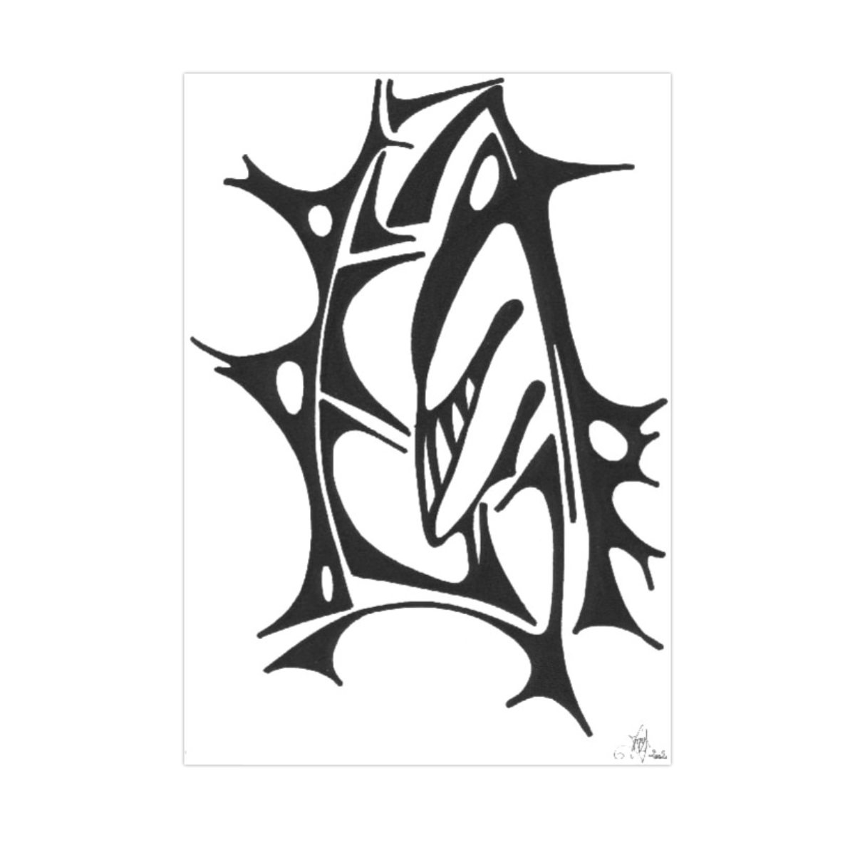 sans titre 
 2002-04. Encre de chine sur papier. . 
2002 – Dominique Vial