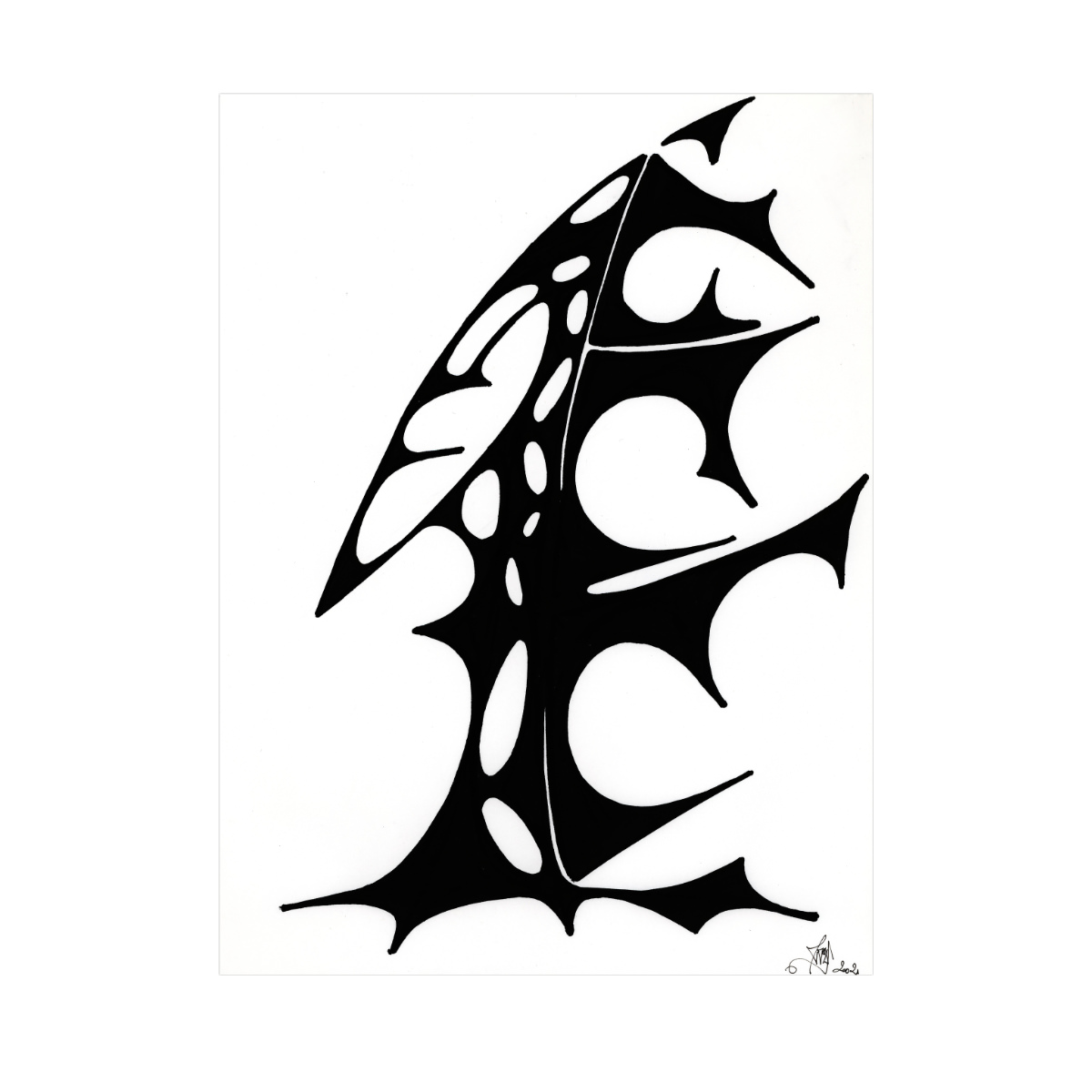 sans titre 
 2002-05. Encre de chine sur papier. . 
2002 – Dominique Vial