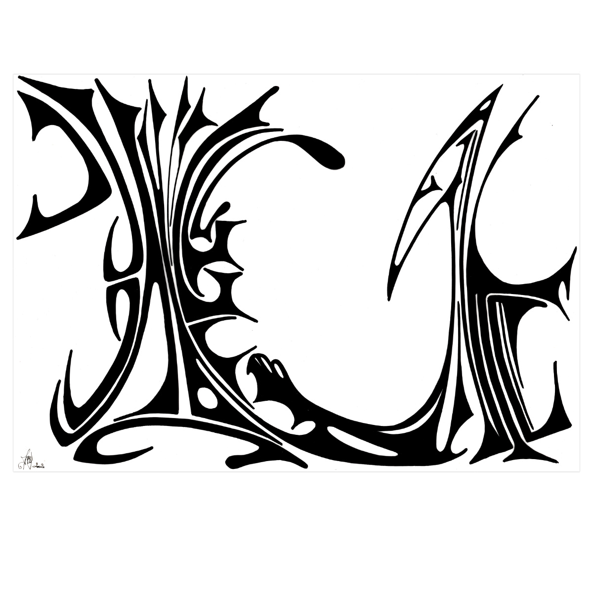 sans titre 
 2002-07. Encre de chine sur papier. . 
2002 – Dominique Vial