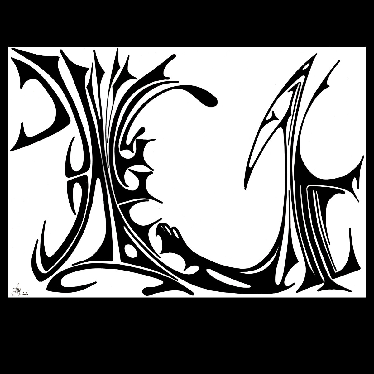 sans titre 
 2002-07. Encre de chine sur papier. . 
2002 – Dominique Vial