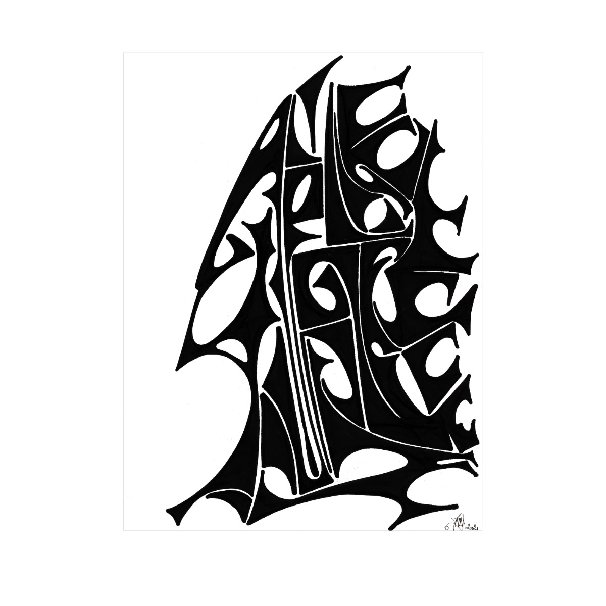 sans titre 
 2002-08. Encre de chine sur papier. . 
2002 – Dominique Vial