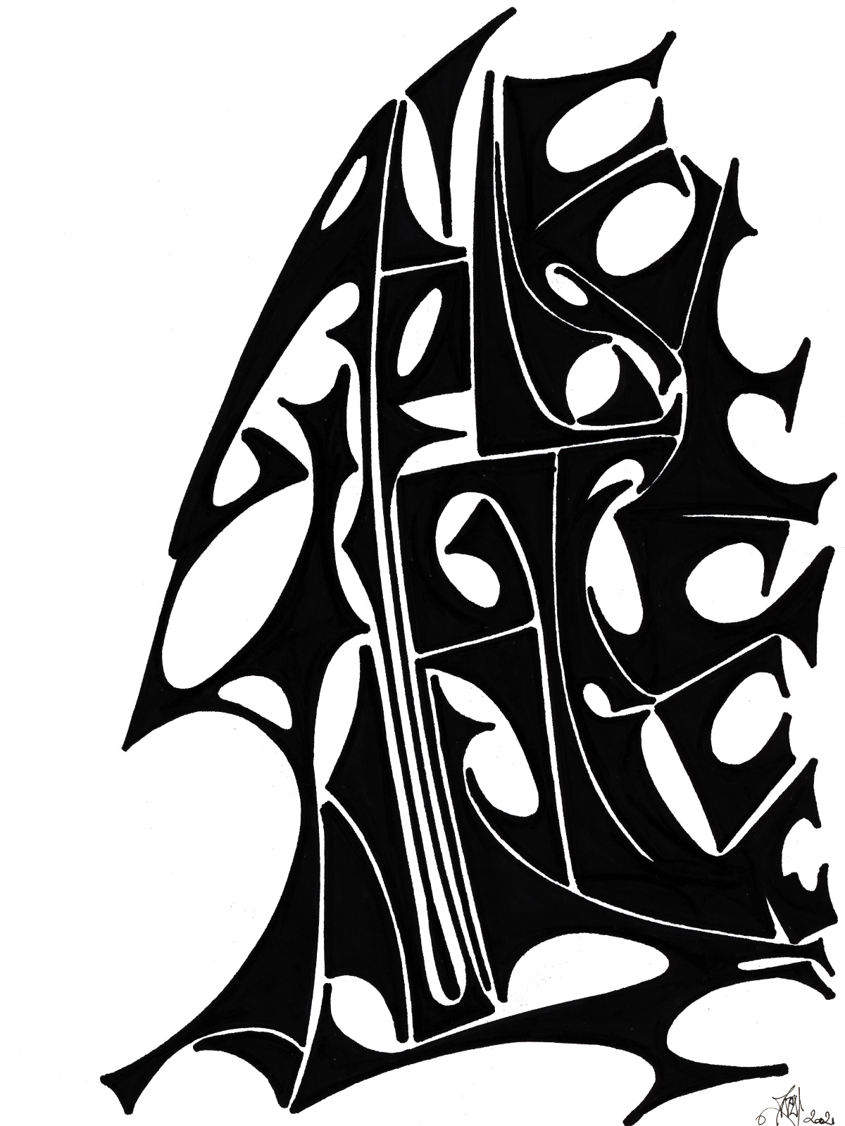 sans titre 
 2002-08. Encre de chine sur papier. . 
2002 – Dominique Vial