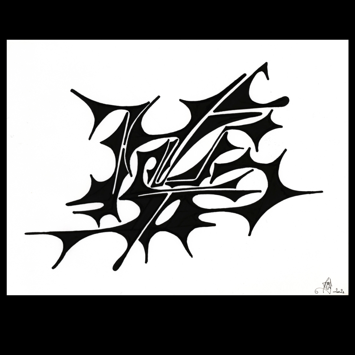 sans titre 
 2002-09. Encre de chine sur papier. . 
2002 – Dominique Vial