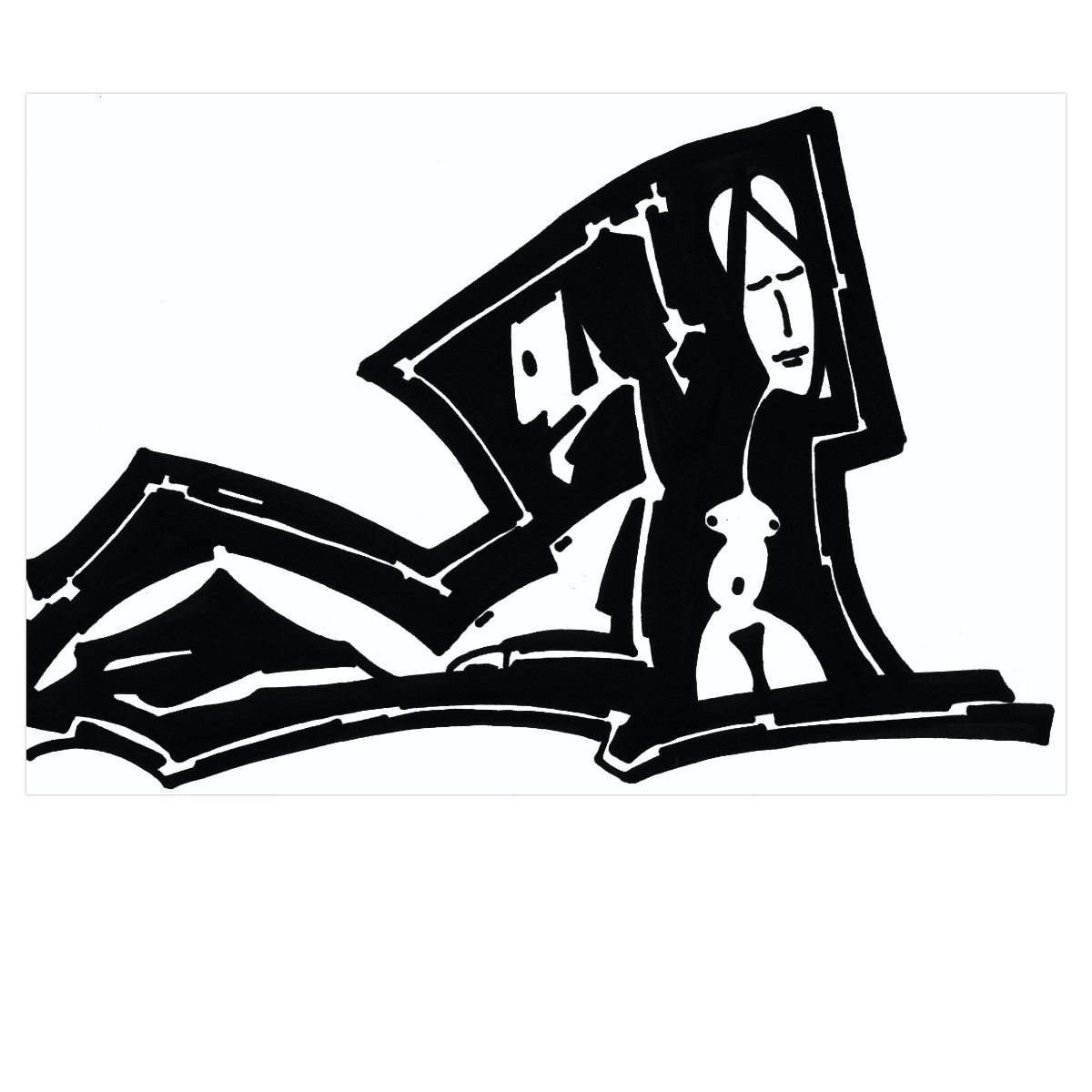 homme femme. Encre de chine sur papier. . 
2003 – Dominique Vial