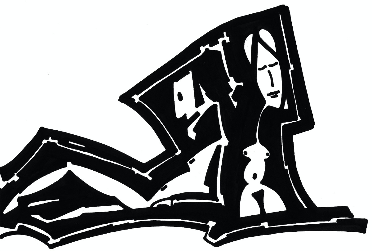 homme femme. Encre de chine sur papier. . 
2003 – Dominique Vial