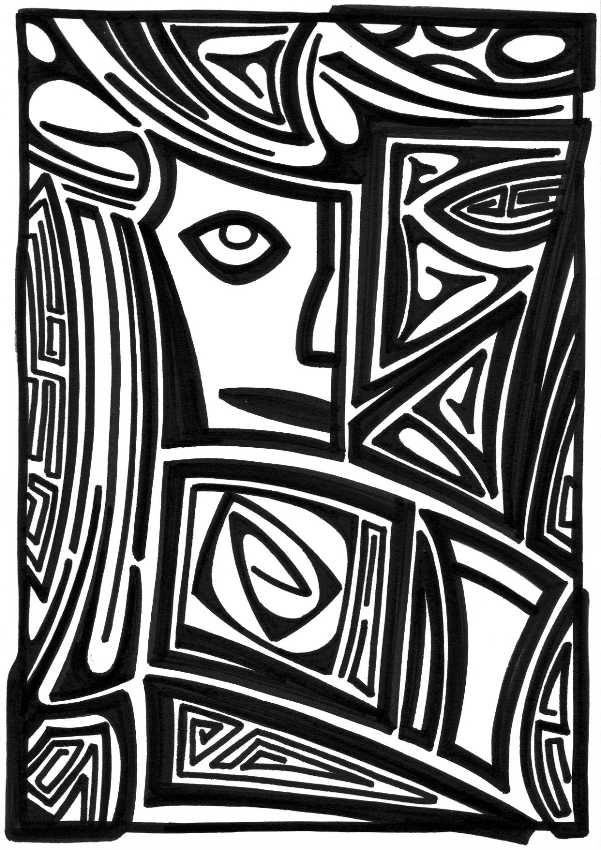 sans titre 
 2003-03. Encre de chine sur papier. . 
2003 – Dominique Vial