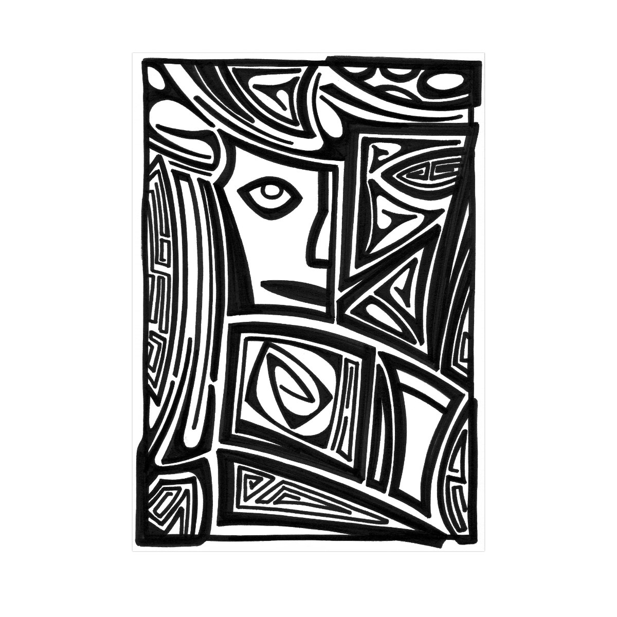 sans titre 
 2003-03. Encre de chine sur papier. . 
2003 – Dominique Vial