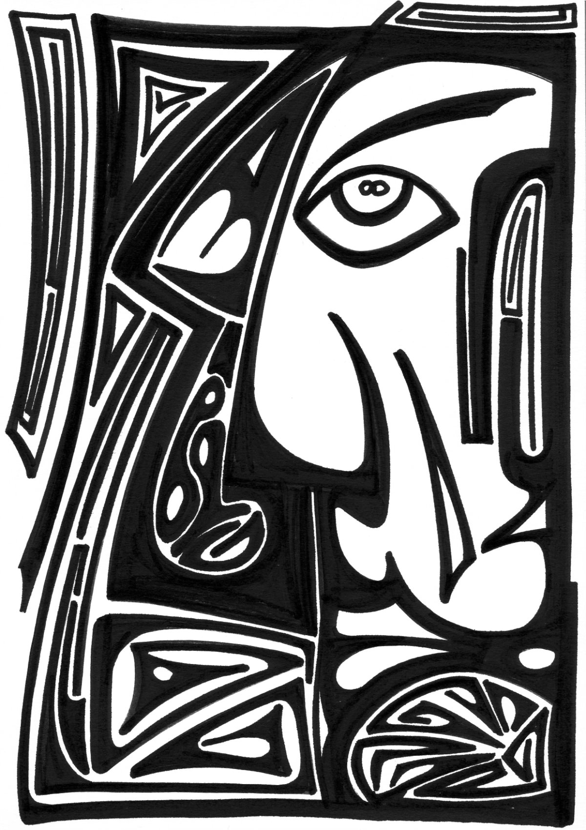 sans titre 
 2003-04. Encre de chine sur papier. . 
2003 – Dominique Vial