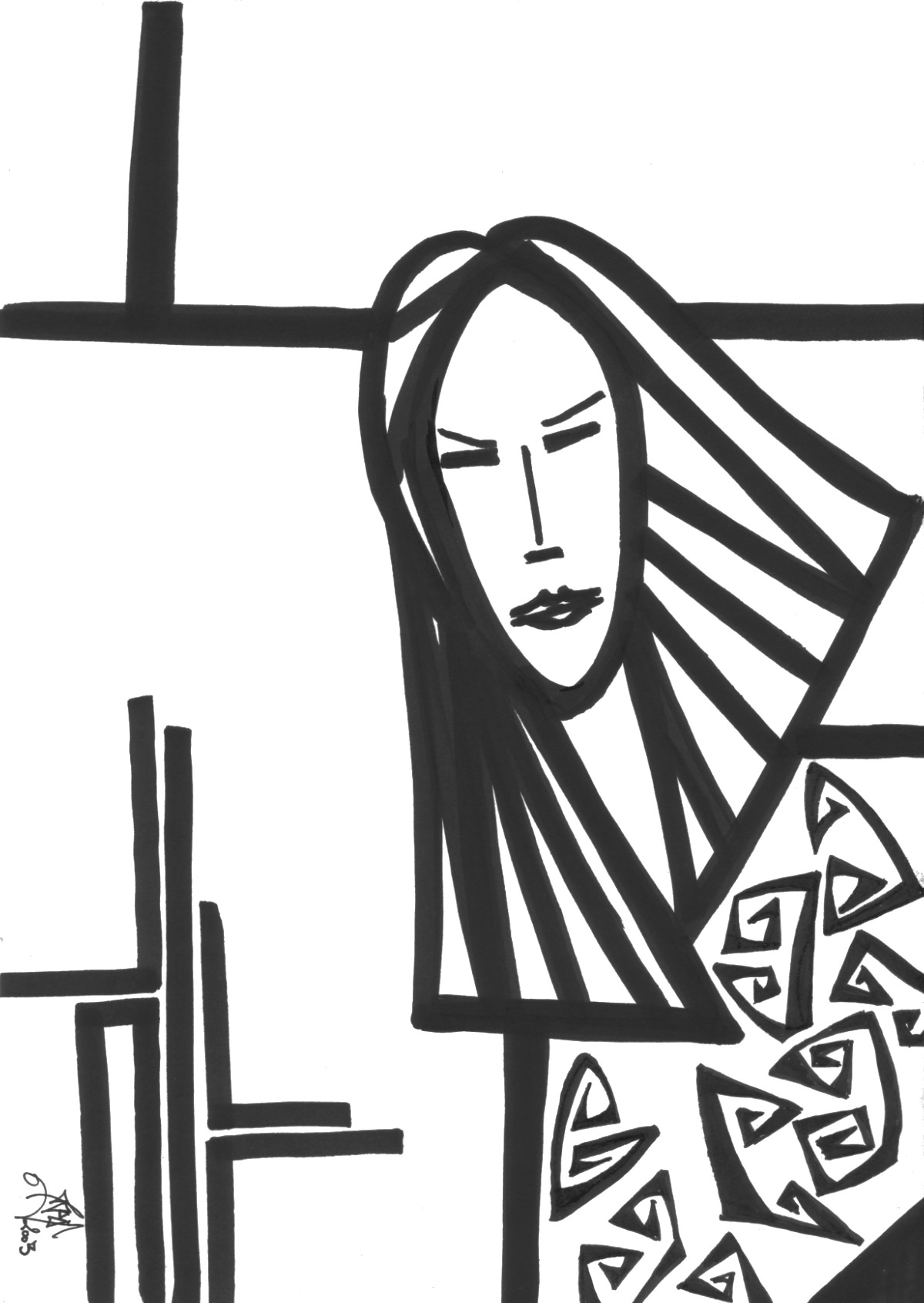 inconnue. Encre de chine sur papier. . 
2003 – Dominique Vial