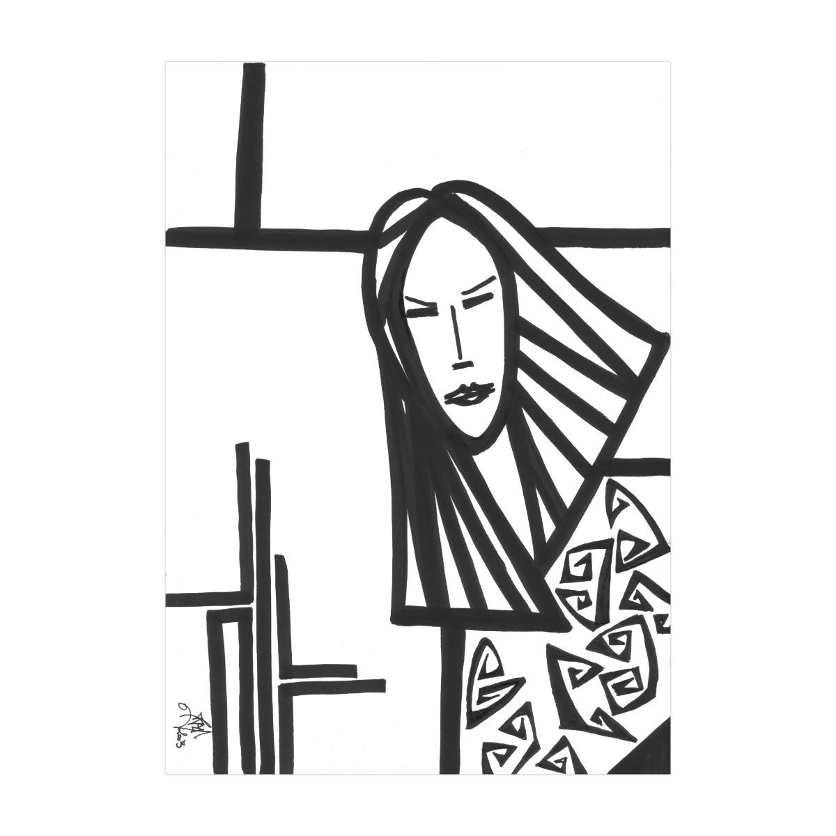 inconnue. Encre de chine sur papier. . 
2003 – Dominique Vial