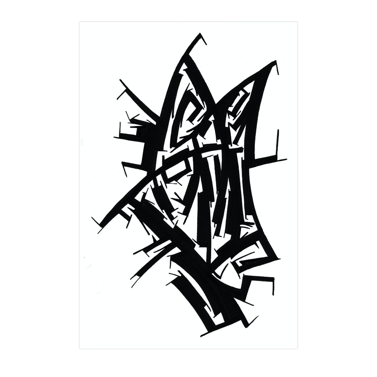 ouverture 1. Encre de chine sur papier. . 
2003 – Dominique Vial