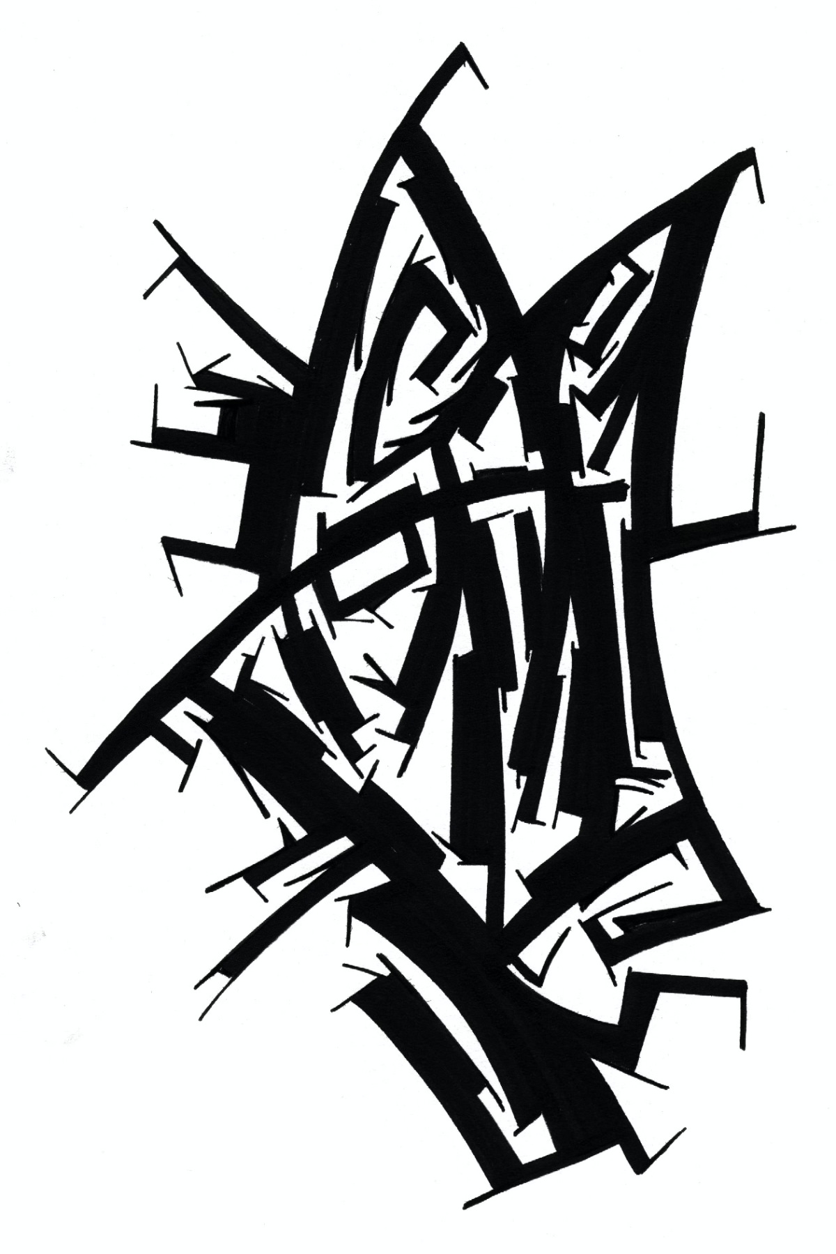 ouverture 1. Encre de chine sur papier. . 
2003 – Dominique Vial