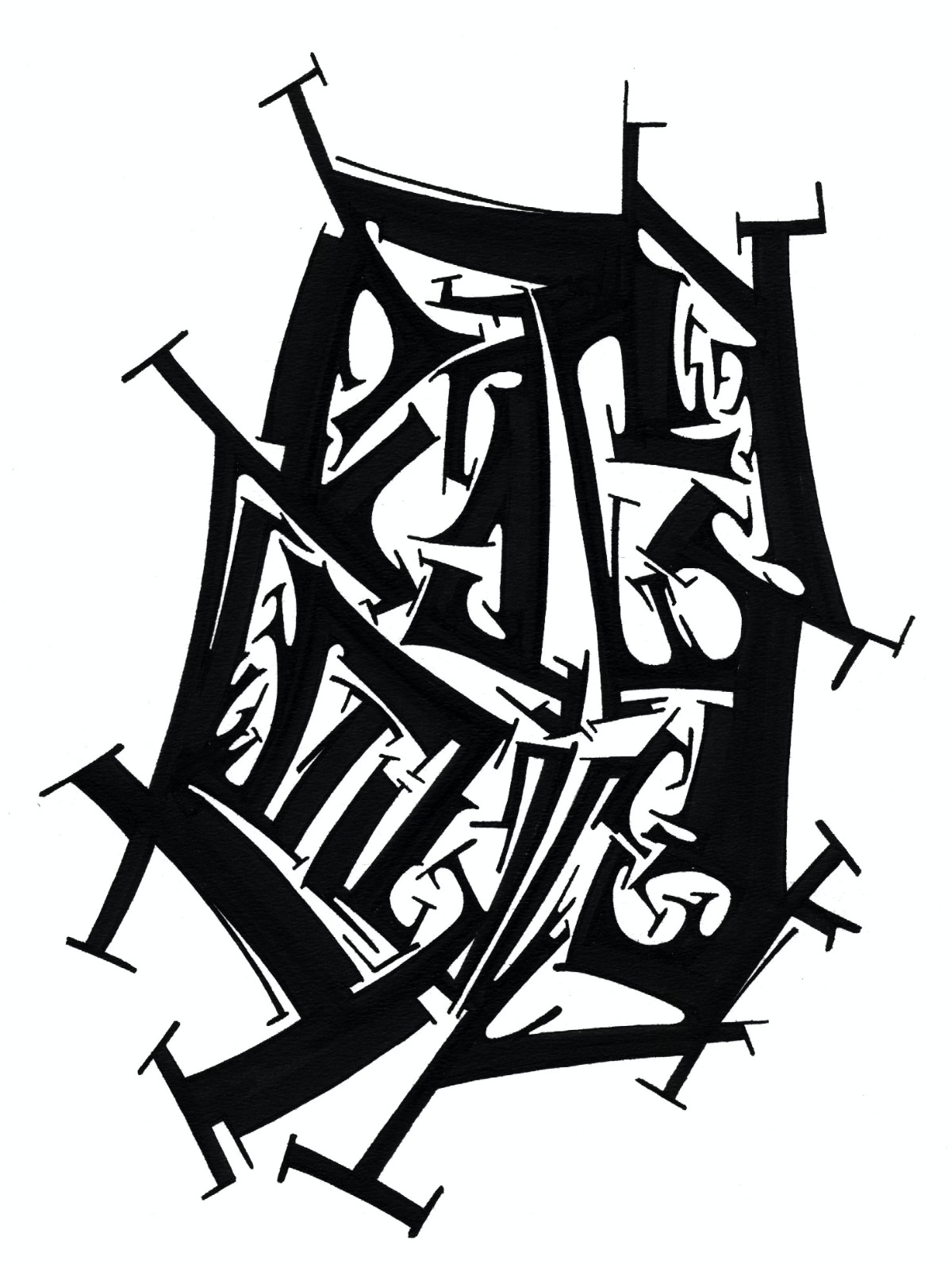 ouverture 3. Encre de chine sur papier. . 
2003 – Dominique Vial