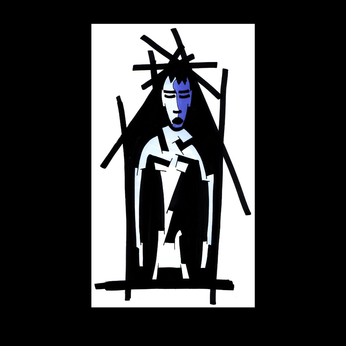 new wave. Encre de chine et encre à alcool sur papier. 21 x 29.7 cm. 
2003 – Dominique Vial