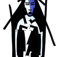 new wave. Encre de chine et encre à alcool sur papier. 21 x 29.7 cm. 
2003 – Dominique Vial