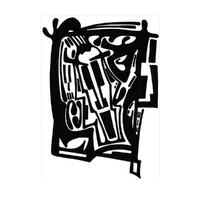 visage 1. Encre de chine sur papier. . 
2003 – Dominique Vial