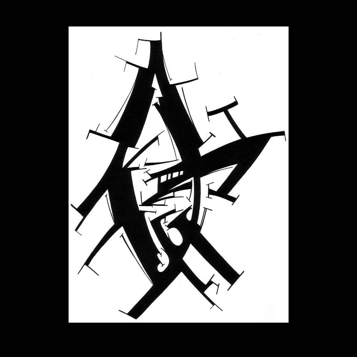 sans titre 
 2003-17. Encre de chine sur papier. . 
2003 – Dominique Vial