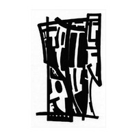 visage 2. Encre de chine sur papier. . 
2003 – Dominique Vial