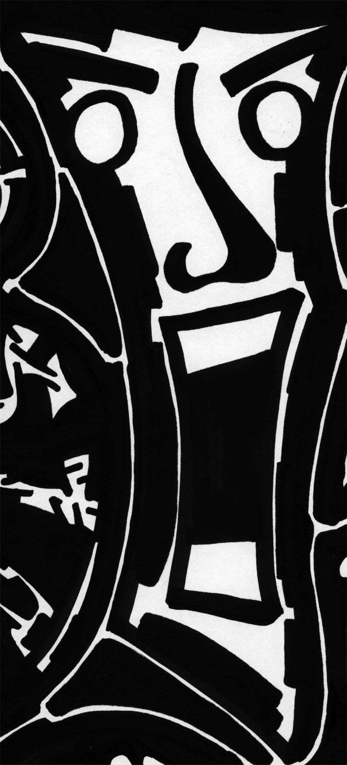 visage 3. Encre de chine sur papier. . 
2003 – Dominique Vial