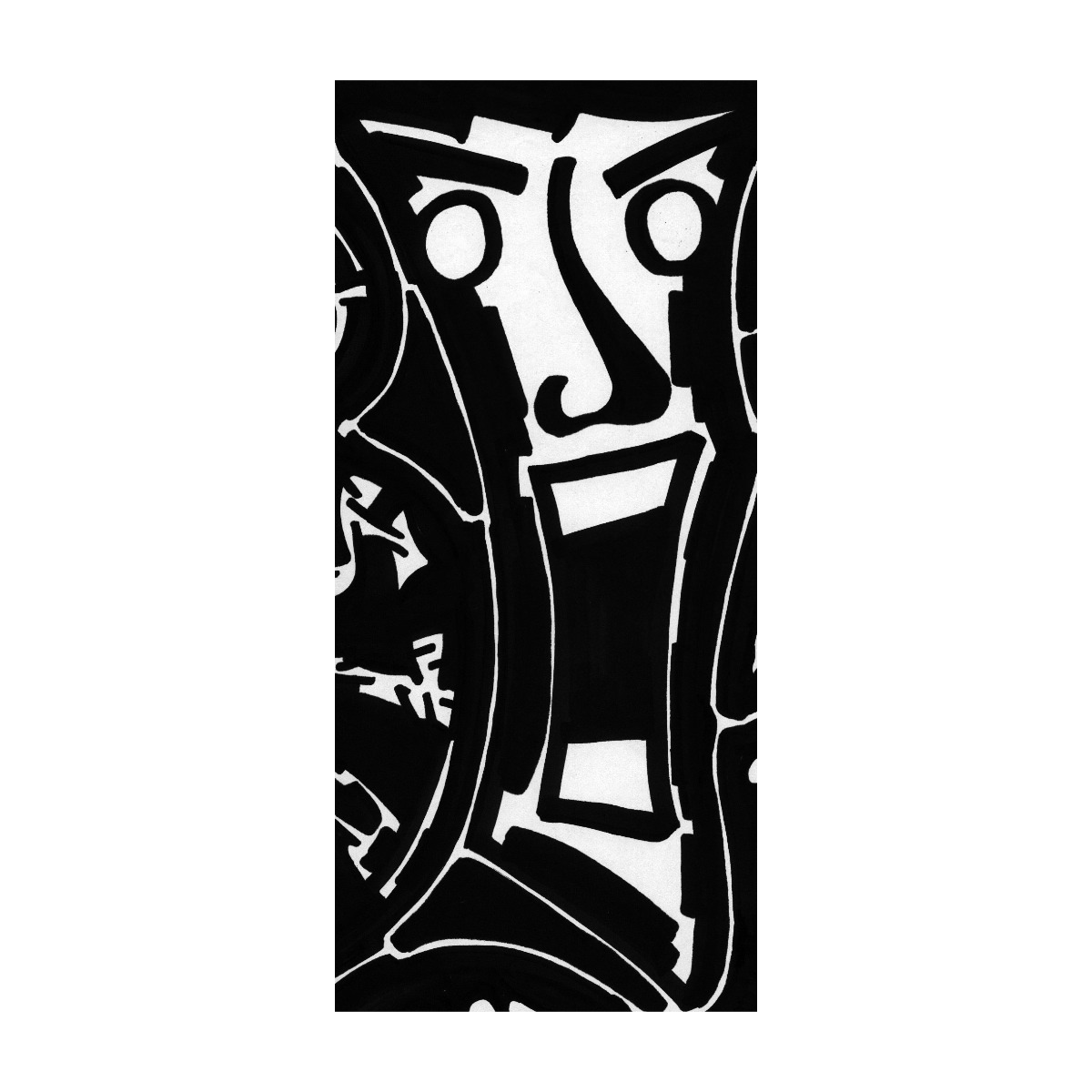 visage 3. Encre de chine sur papier. . 
2003 – Dominique Vial