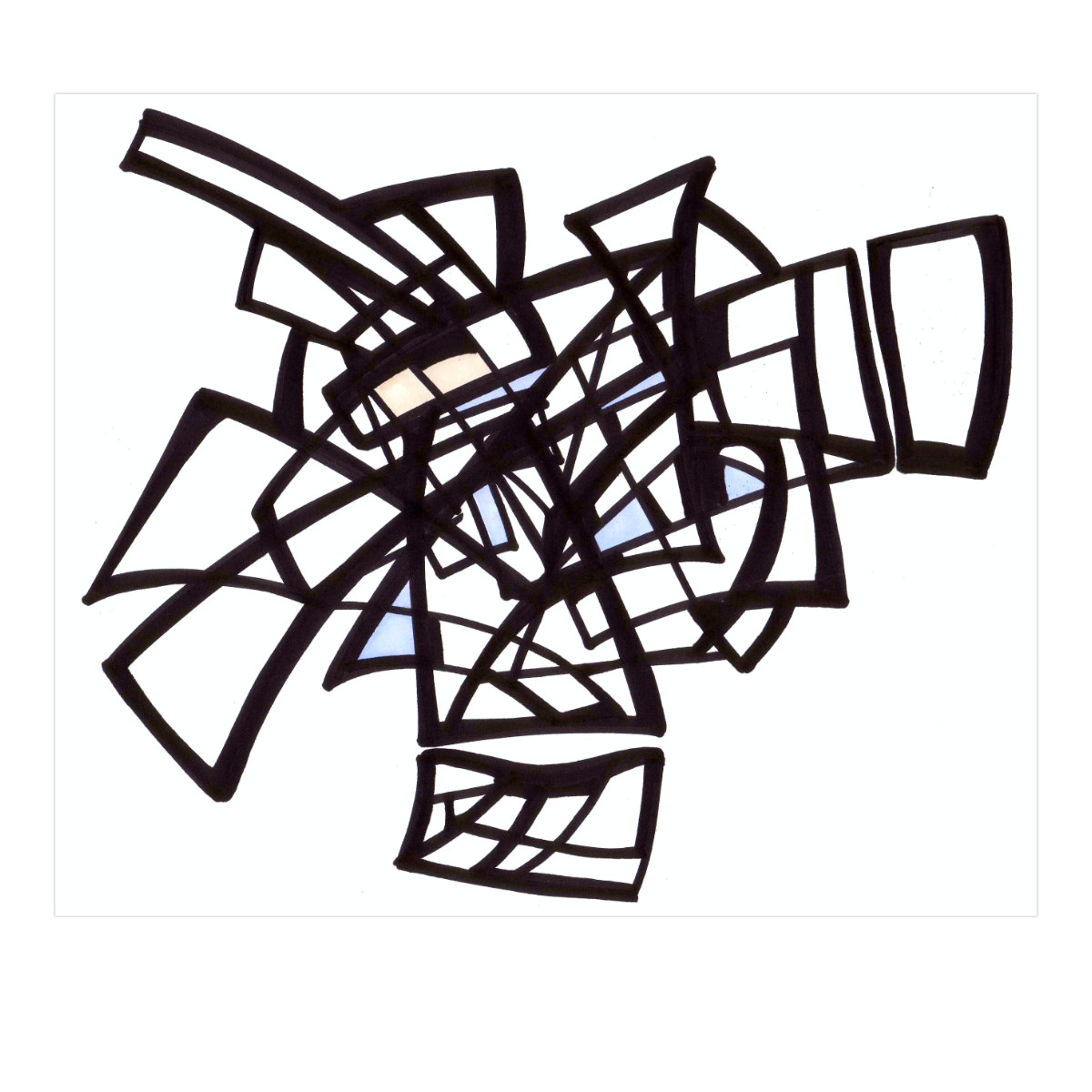 sans titre 
 2003-23. Encre de chine et encre à alcool sur papier. . 
2003 – Dominique Vial