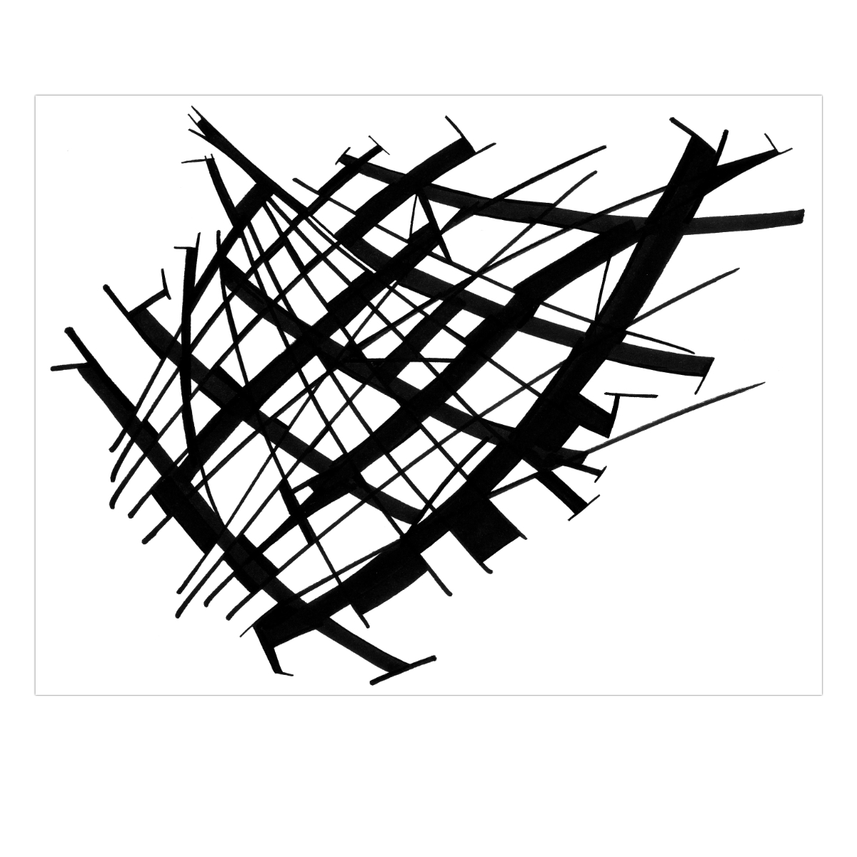 sans titre 
 2003-25. Encre de chine sur papier. . 
2003 – Dominique Vial