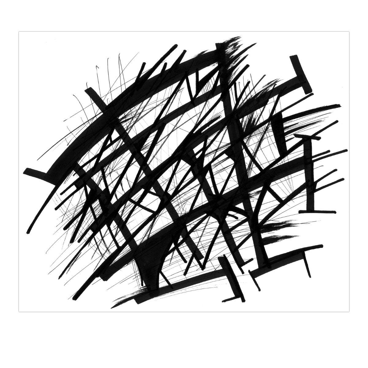 sans titre 
 2003-28. Encre de chine et encre pigmentée sur papier. . 
2003 – Dominique Vial