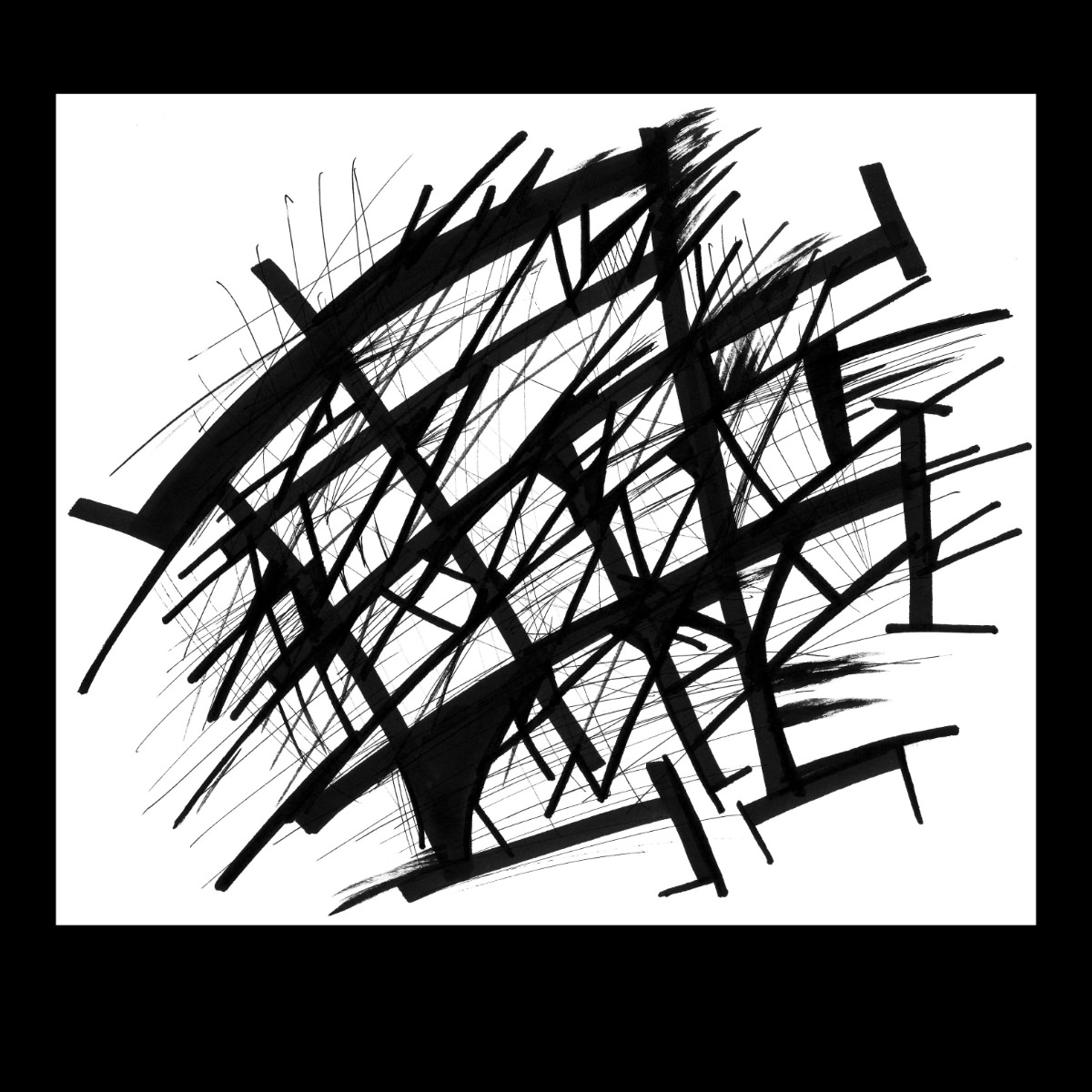 sans titre 
 2003-28. Encre de chine et encre pigmentée sur papier. . 
2003 – Dominique Vial