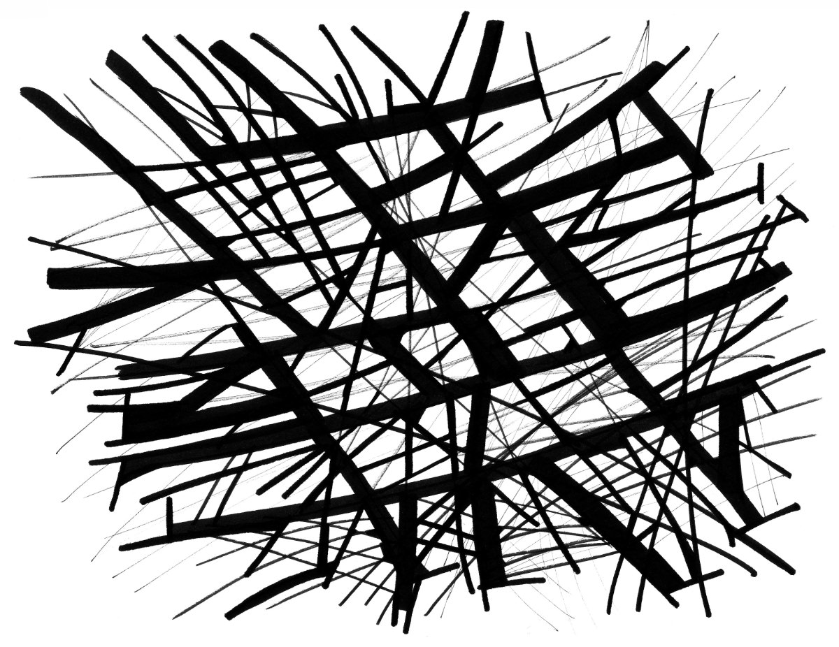 sans titre 
 2003-29. Encre de chine sur papier. 29.7 x 21 cm. 
2003 – Dominique Vial