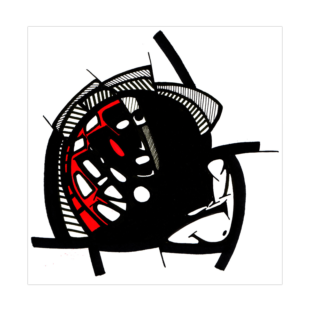 sans titre 
 2003-31. Encre de chine, encre à alcool et encre pigmentée sur papier. . 
2003 – Dominique Vial