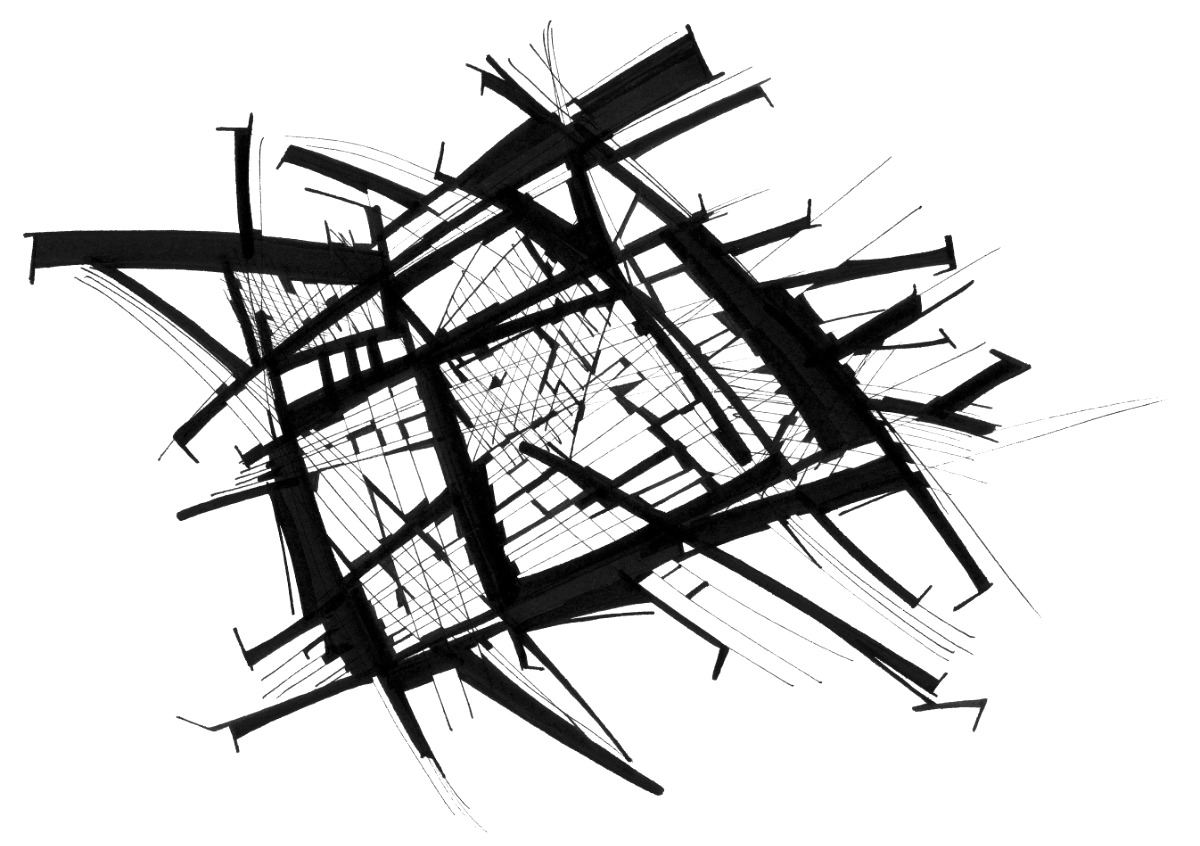 sans titre 
 2003-33. Encre de chine et encre pigmentée sur papier. 29.7 x 21 cm. 
2003 – Dominique Vial