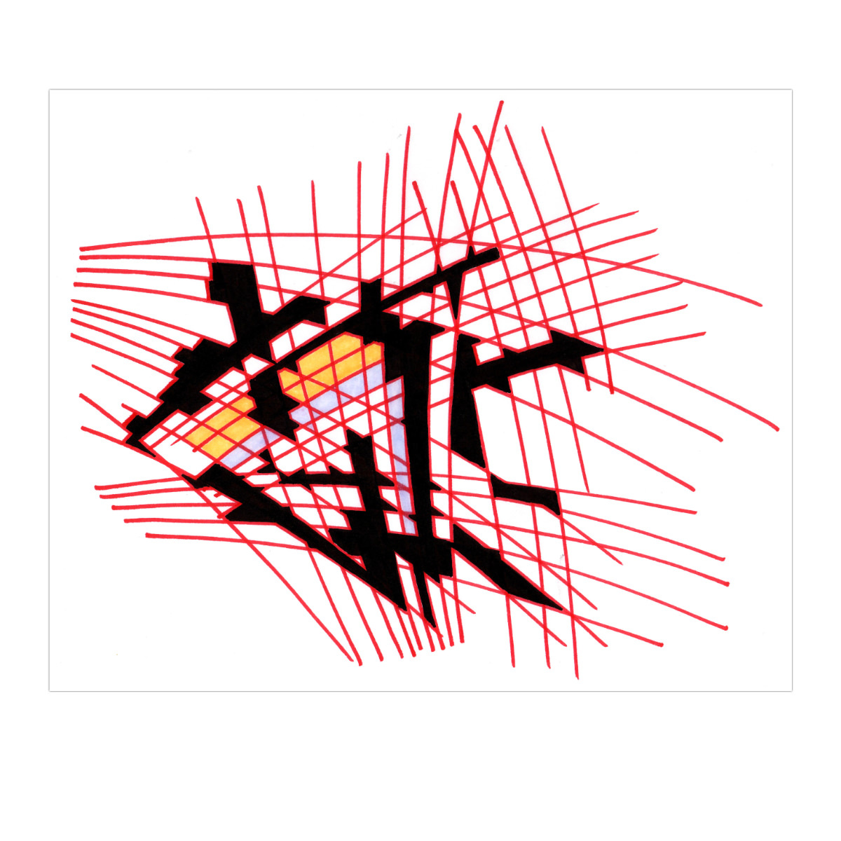 sans titre 
 2003-35. Encre à alcool et encre pigmentée sur papier. . 
2003 – Dominique Vial