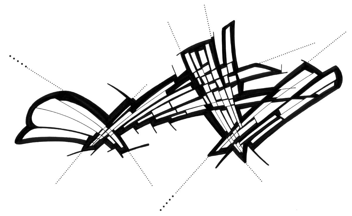 sans titre 
 2003-44. Encre de chine, encre pigmentée, transfert à sec sur papier. . 
2003 – Dominique Vial