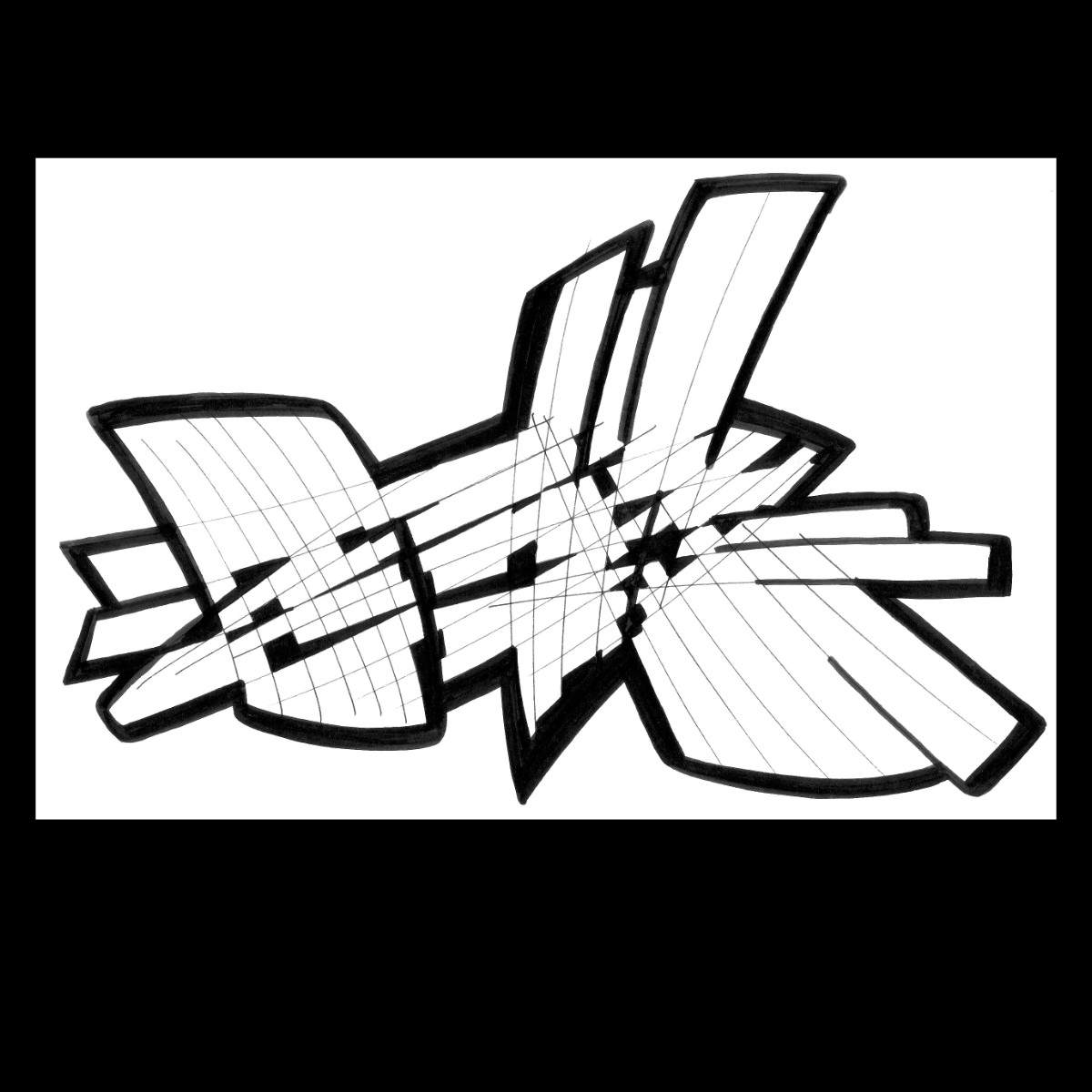 sans titre 
 2003-48. Encre de chine et encre pigmentée sur papier. . 
2003 – Dominique Vial