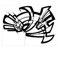 sans titre 
 2004-01. Encre de chine et transfert sur papier. 29.7 x 21 cm. 
2004 – Dominique Vial