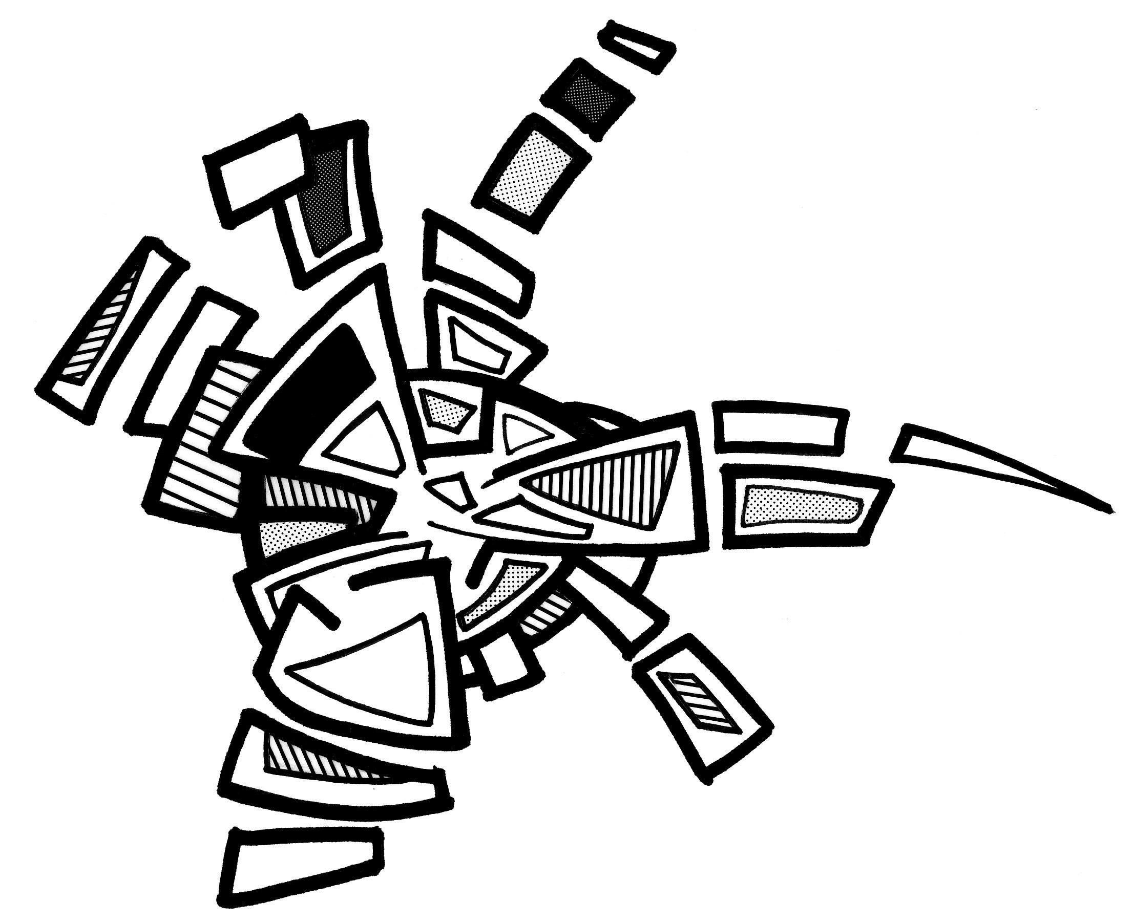 sans titre 
 2004-13. Encre de chine et transfert sur papier. 29.7 x 21 cm. 
2004 – Dominique Vial