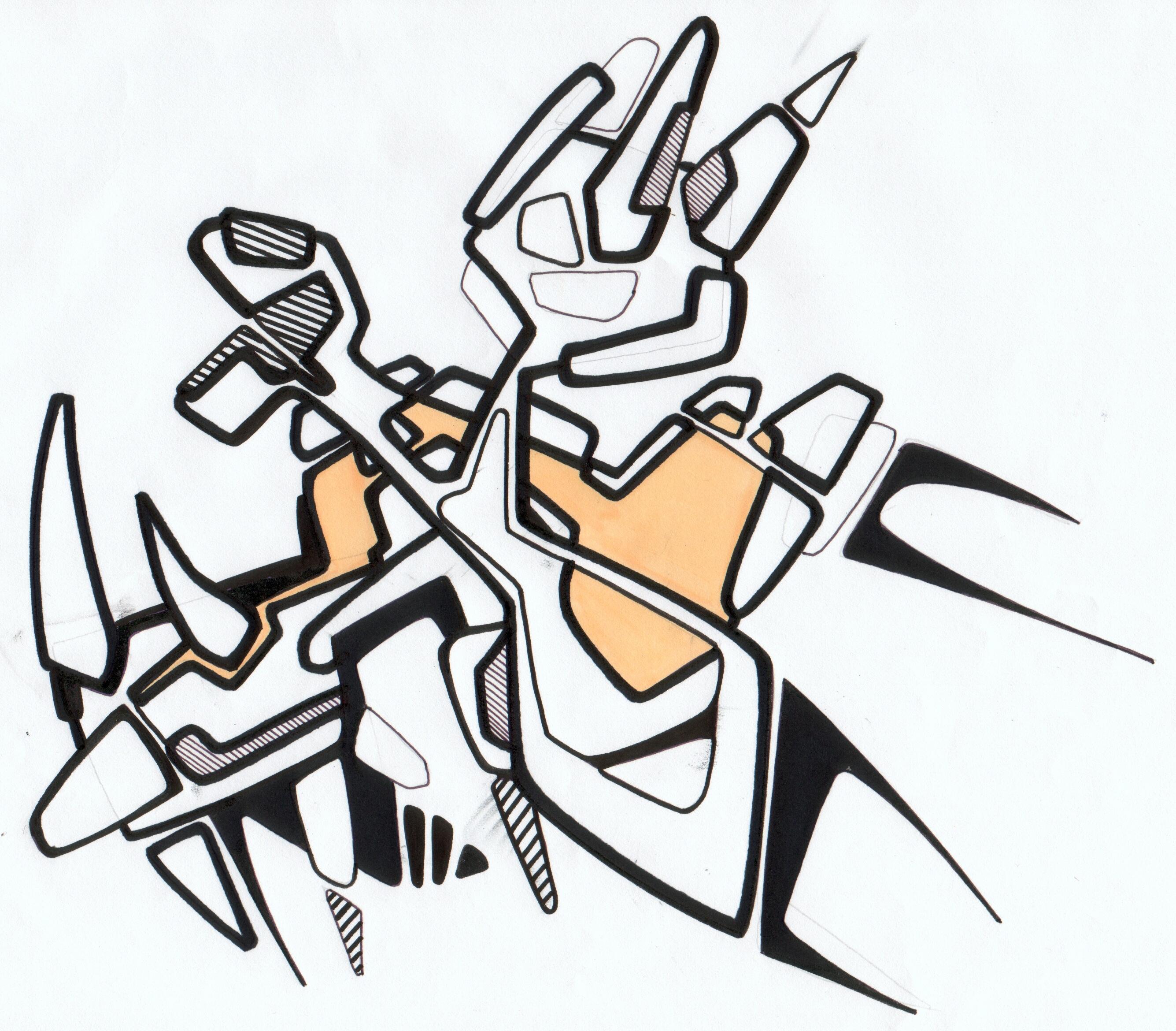 sans titre 
 2005-18. Crayon, encre de chine, encre pigmentée et encre à alcool sur papier. . 
2005 – Dominique Vial