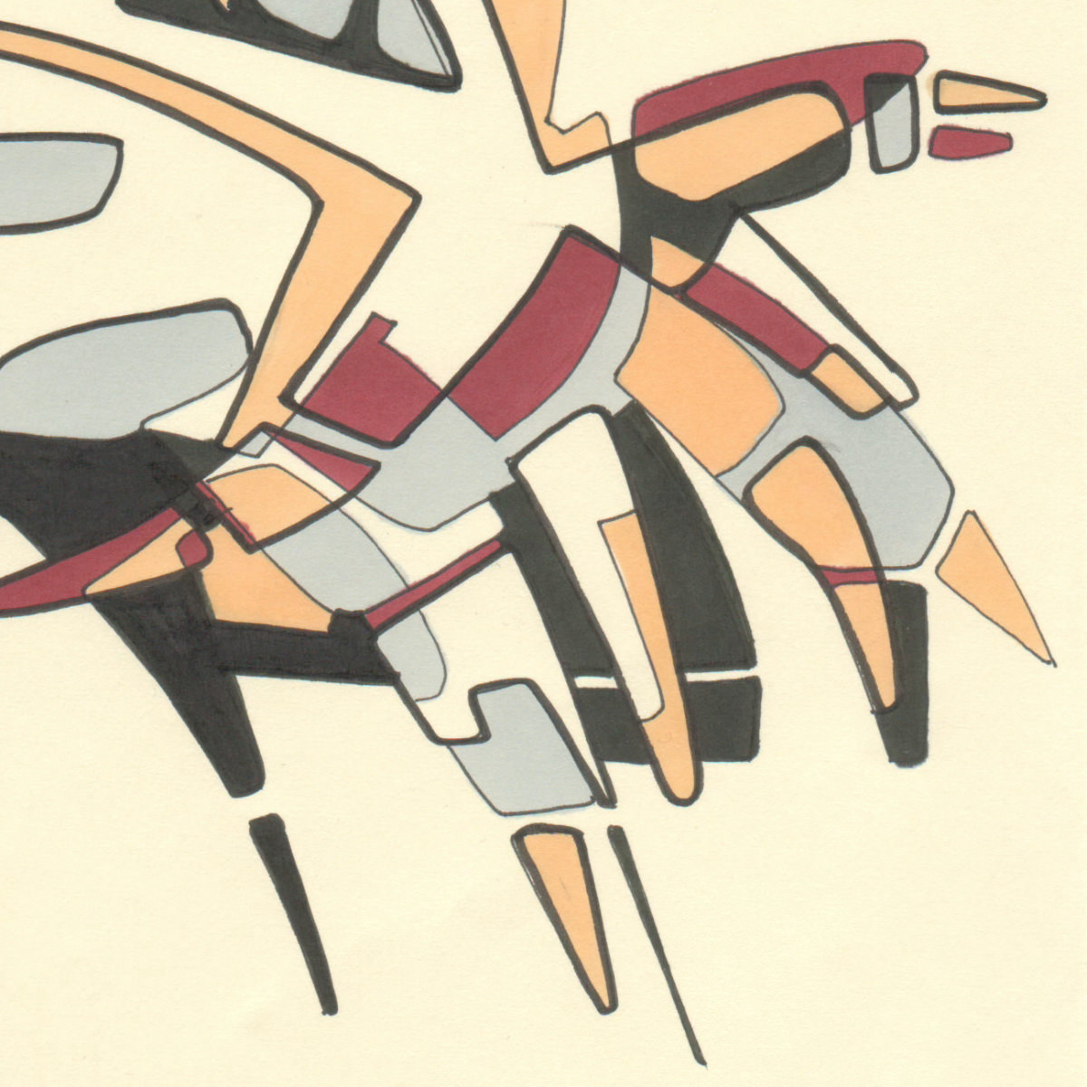 sans titre 
 2005-50. Encre pigmentée et encres à alcool sur papier. 21 x 29.7 cm. 
2005 – Dominique Vial