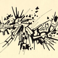 sans titre 
 2005-59. Encre de chine et encre pigmentée sur papier. 29.7 x 21 cm. 
2005 – Dominique Vial