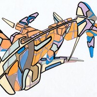 08-003. Encre de chine, encre pigmentée et encre à alcool sur papier. 29.7 x 21 cm. 
2006 – Dominique Vial